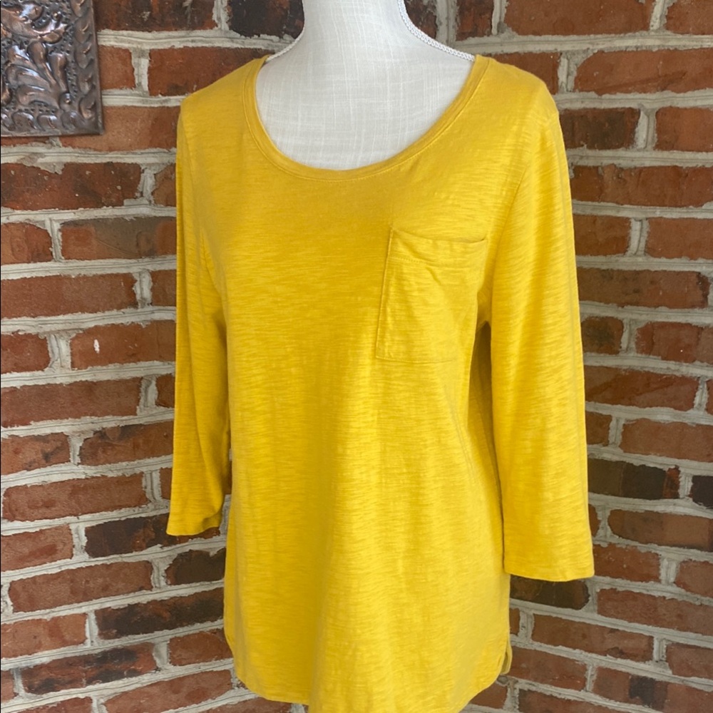 Yellow Relaxed Boxy Long Sleeve Tunic